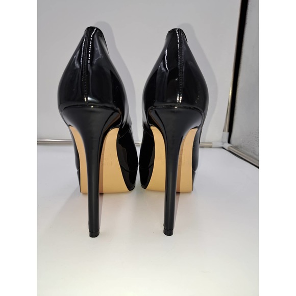 JedKarar Black Patent Stilletto Pointy Snip Toe Platform Pumps 7 - Picture 6 of 12